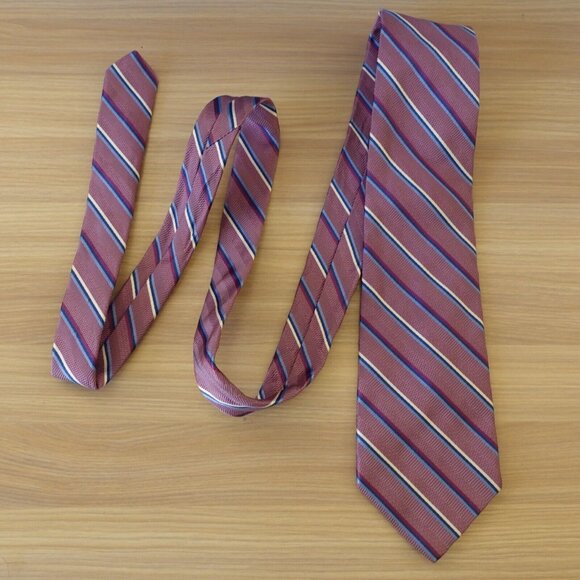 Brooks Brothers Makers Neck Tie Men Purple Repp Striped Silk Woven Merchants USA - Picture 1 of 9